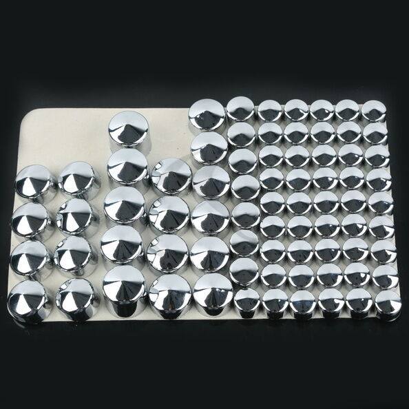 76pcs Chrome Bolt Topper Caps Cover Fit For Harley Dyna Glide Twin Cam 1991-2013 - Moto Life Products
