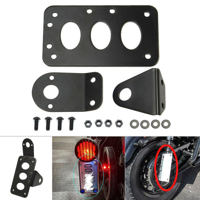 3/4" Axle LED Tail Light License Plate Bracket Side Holder Fit for Harley Yamaha - Moto Life Products