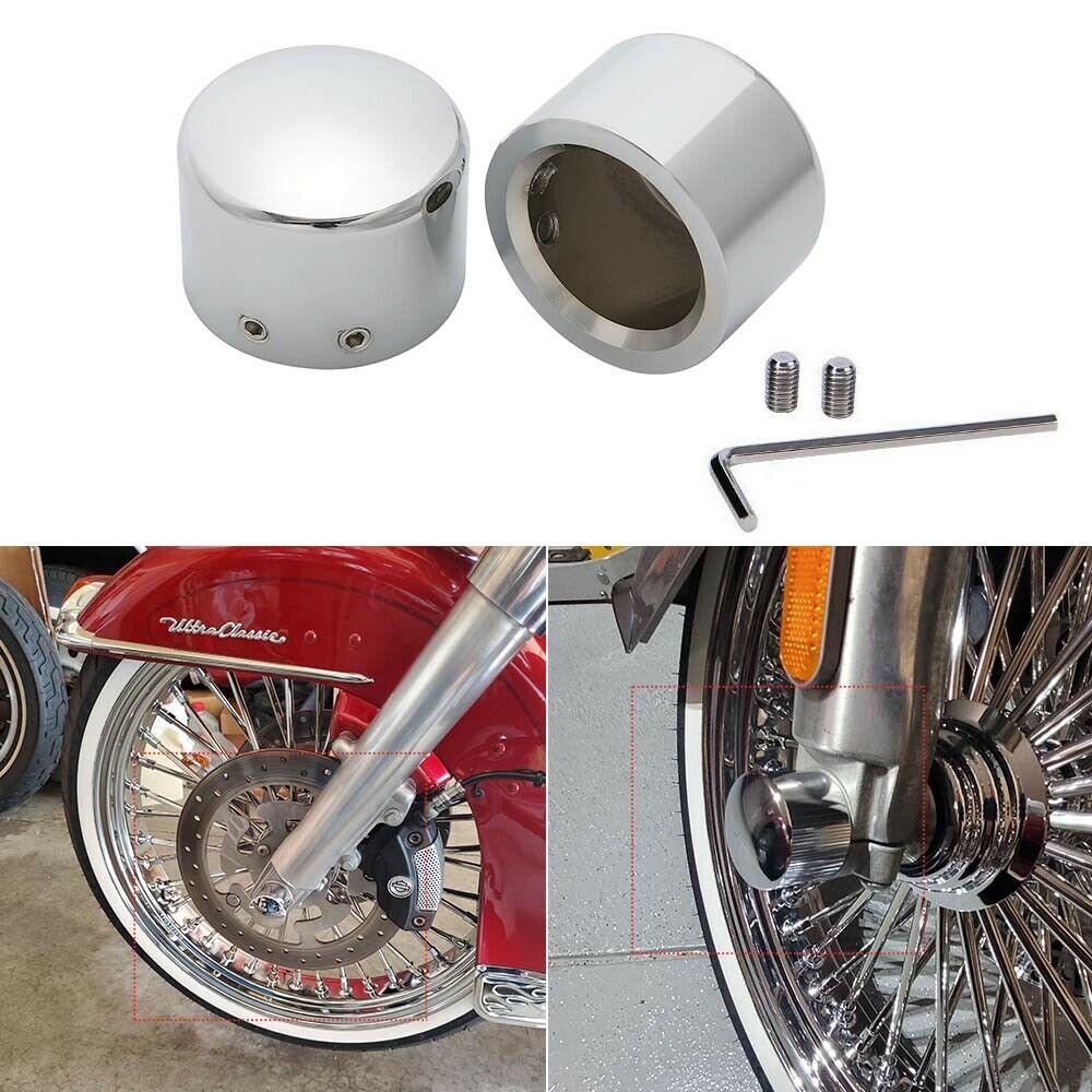 Chrome Thick Cut Front Axle Cap Nut Covers For Harley Sportster XL1200 Iron 883 - Moto Life Products