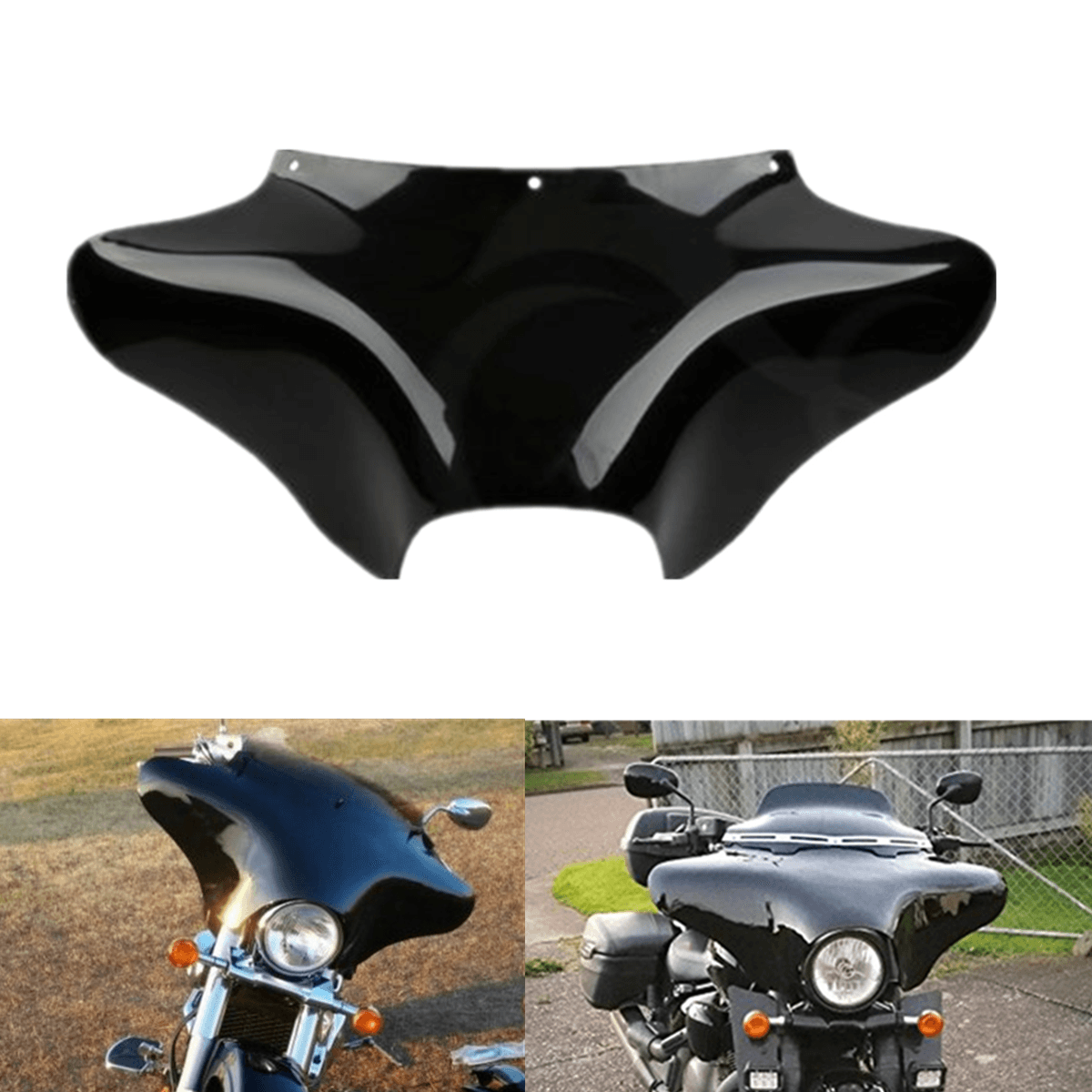 Black Front Outer ABS Batwing Fairings Fit For Harley Touring Road King Softail - Moto Life Products