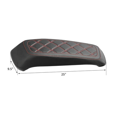 Black & Red Saddlebag Lid Covers Fit For Harley Touring Street Glide 2014-2022 - Moto Life Products