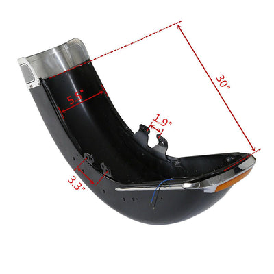 Black Front Fender Assembly Fit For Harley Touring Road King FLHR 2014-2022 2019 - Moto Life Products