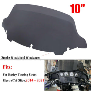 10"Smoke Wave Windshield Windscreen Fit for Harley Touring Electra Glide 14-2021 - Moto Life Products