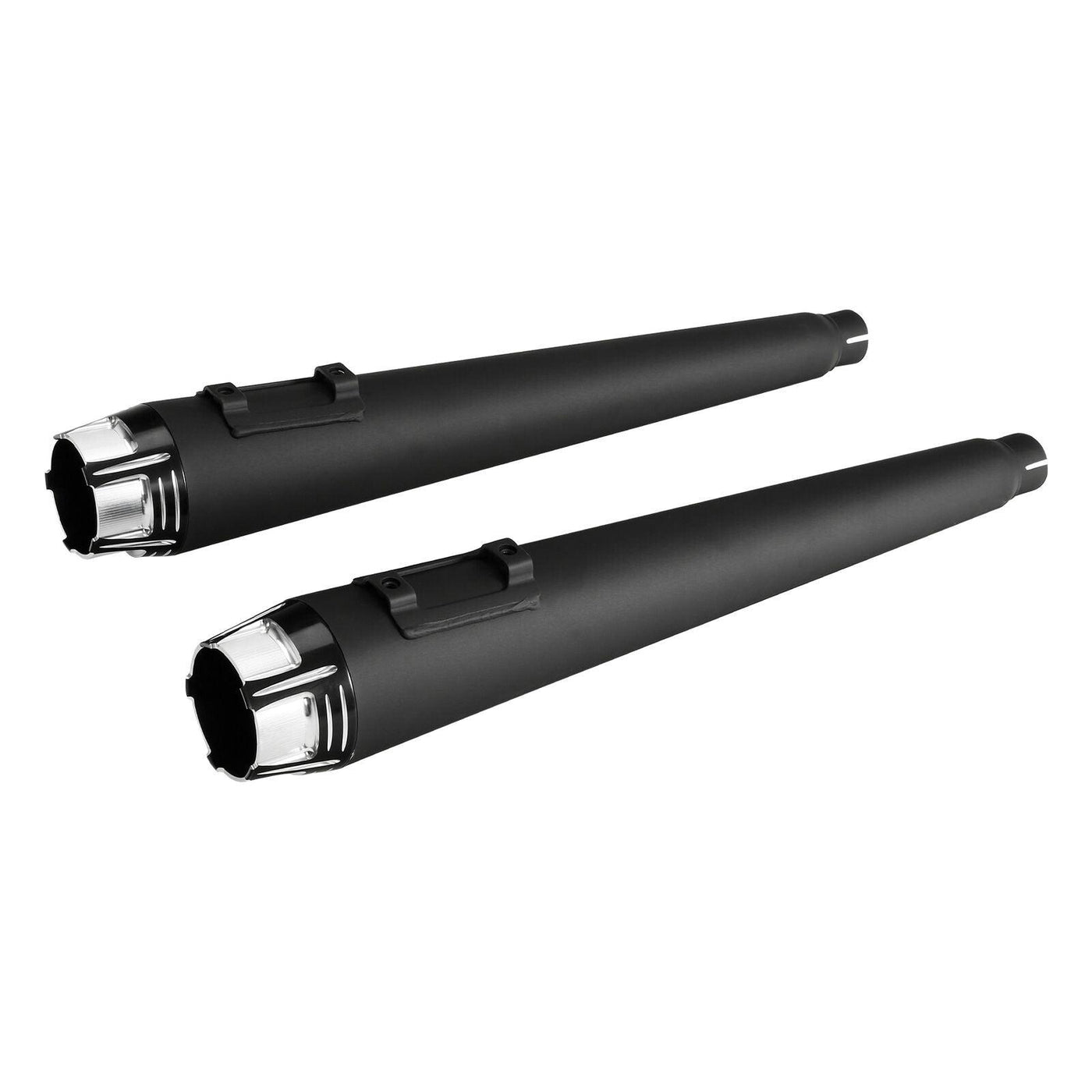 Black Megaphone Slip-On Mufflers Dual Exhausts Fit For Harley Road Glide 95-16 - Moto Life Products