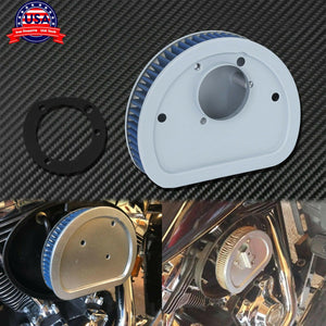 Blue Air Filter Cleaner Replacement Fit For Harley Dyna Softail FXST 2000-2015 - Moto Life Products