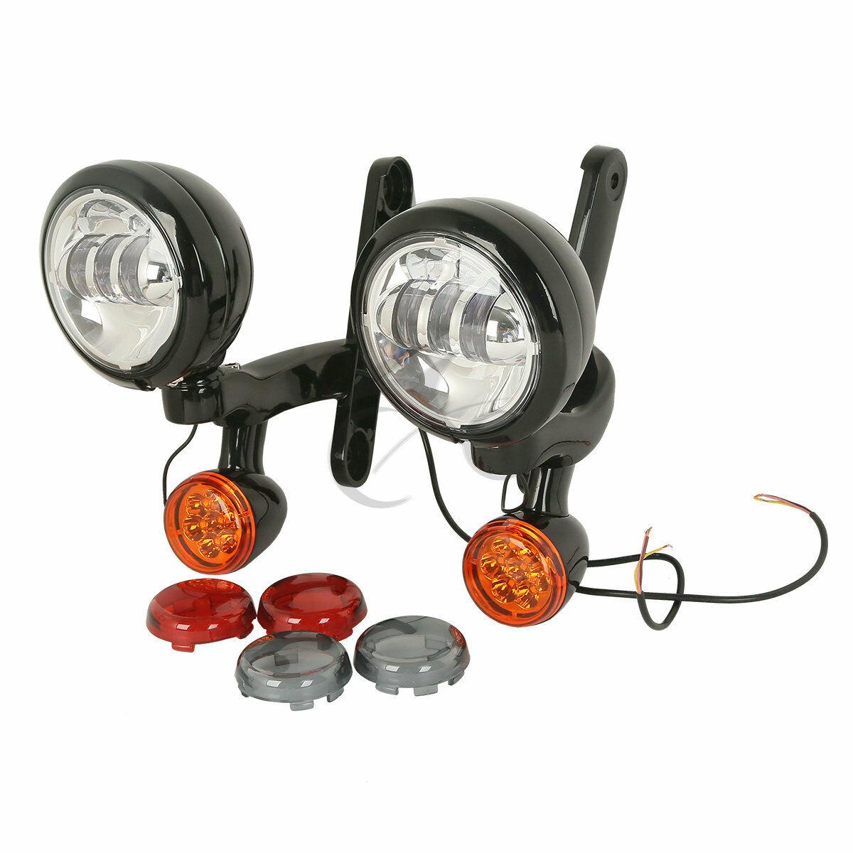 4.5" Auxiliary Fog Light Bracket Turn Signal For Harley Touring Road King 14-Up - Moto Life Products