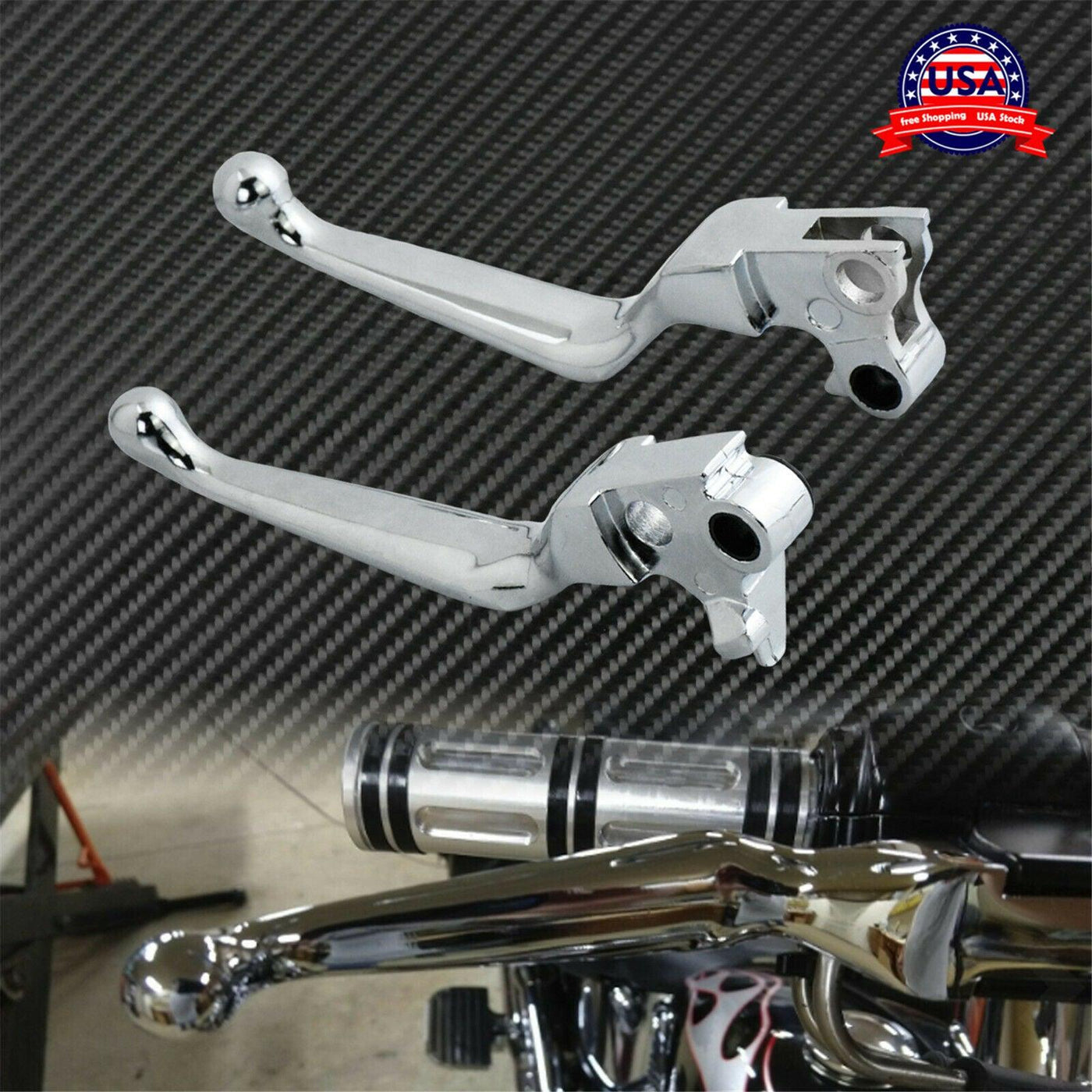 Chrome Brake Clutch Levers Fit For Harley Sportster Softail Dyna Touring 96-07 - Moto Life Products