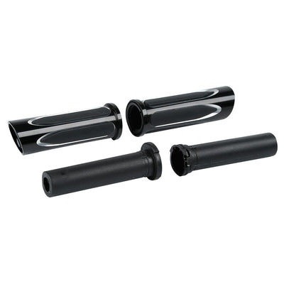 1" 25mm Handlebar Handle Bar Hand Grips Fit For Harley Touring Choppers Black - Moto Life Products
