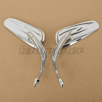 New Tapered Tribal Rear View Mirrors For Harley Touring Glide Dyna Softail Tri - Moto Life Products