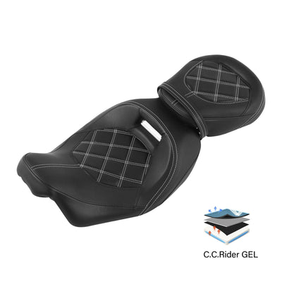 Driver &Passenger 2-up Gel Seat Fit For Harley Touring Ultra Limited FLHTK 09-22 - Moto Life Products