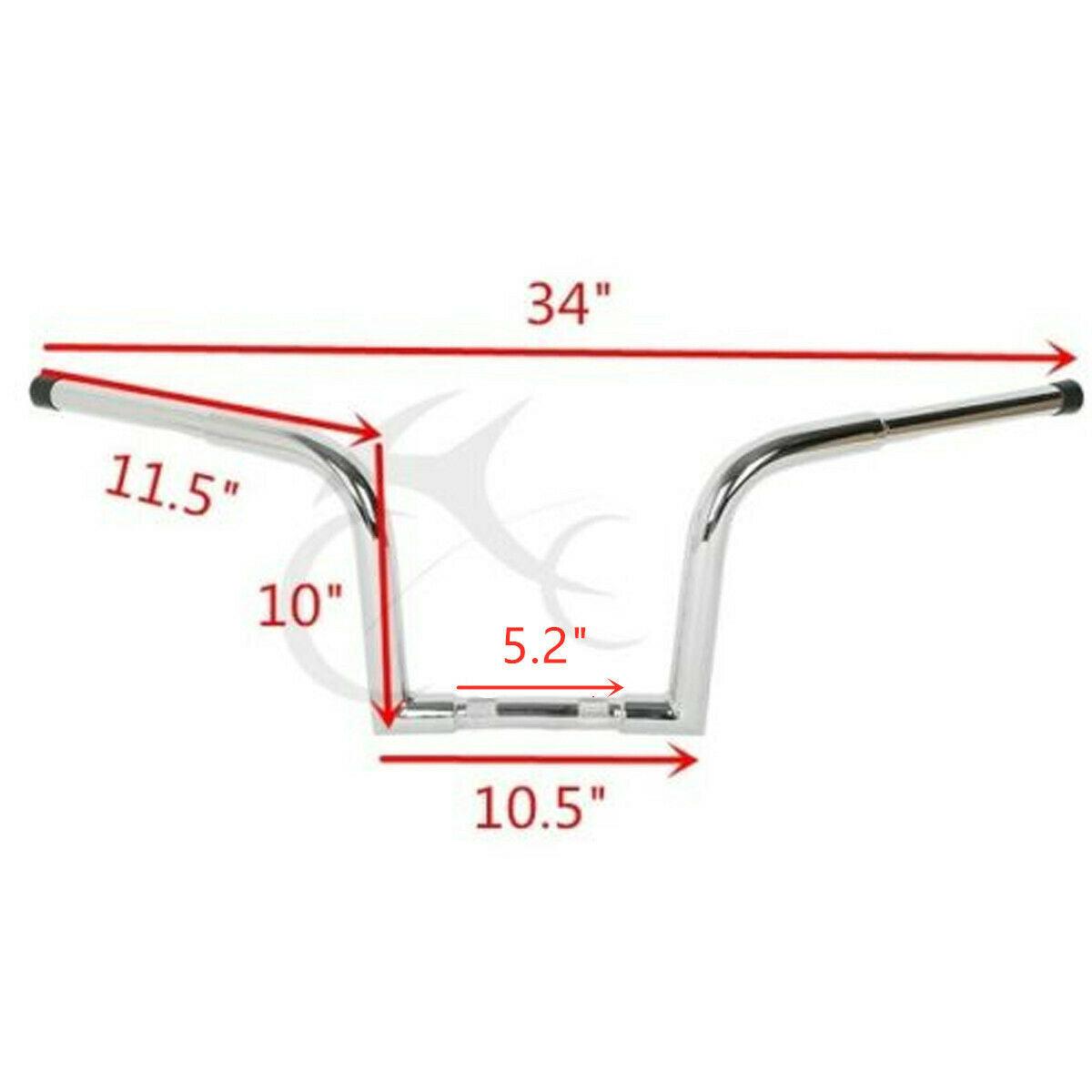 10" Rise Handlebar Ape Hanger Fit For Harley FXST Sportster XL883 1200 Drag Bar - Moto Life Products