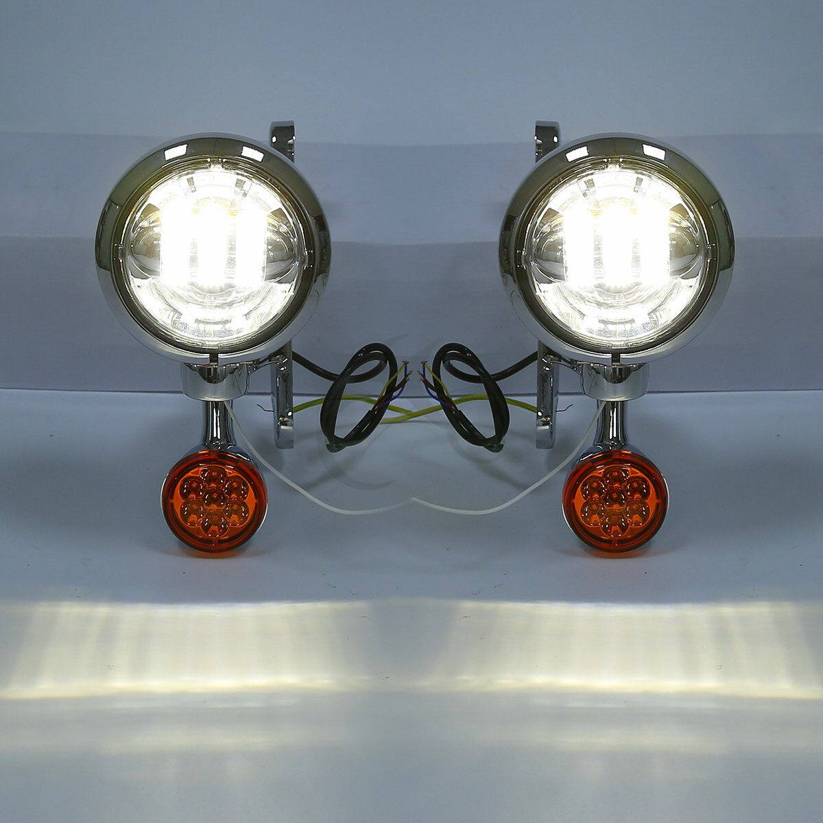 Turn Signal LED Spot Fog Light Bracket For Harley Street Electra Glide 1994-2022 - Moto Life Products