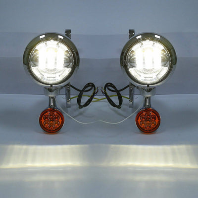 Turn Signal LED Spot Fog Light Bracket For Harley Street Electra Glide 1994-2022 - Moto Life Products
