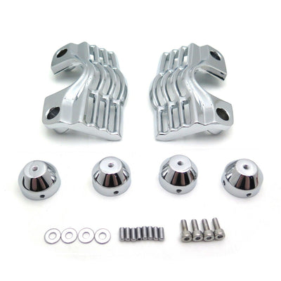 1Pair Chrome Finned Slotted Head Bolt Spark Plug Covers For Harley Touring USA - Moto Life Products