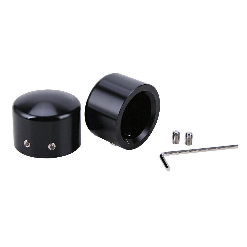 Black Thick Cut Front Axle Cap Nut Cover For Harley Touring Road Glide King Dyna - Moto Life Products