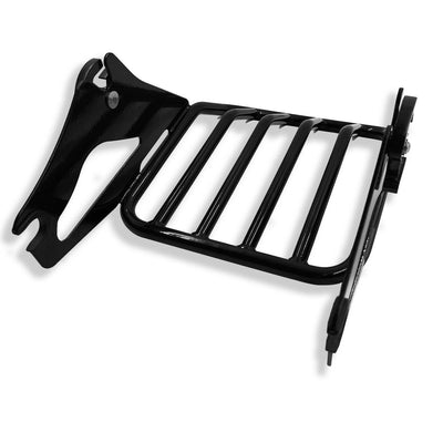 Gloss Black Detachable Two Up Luggage Rack For 2009-2019 Harley Touring FLHR FLH - Moto Life Products