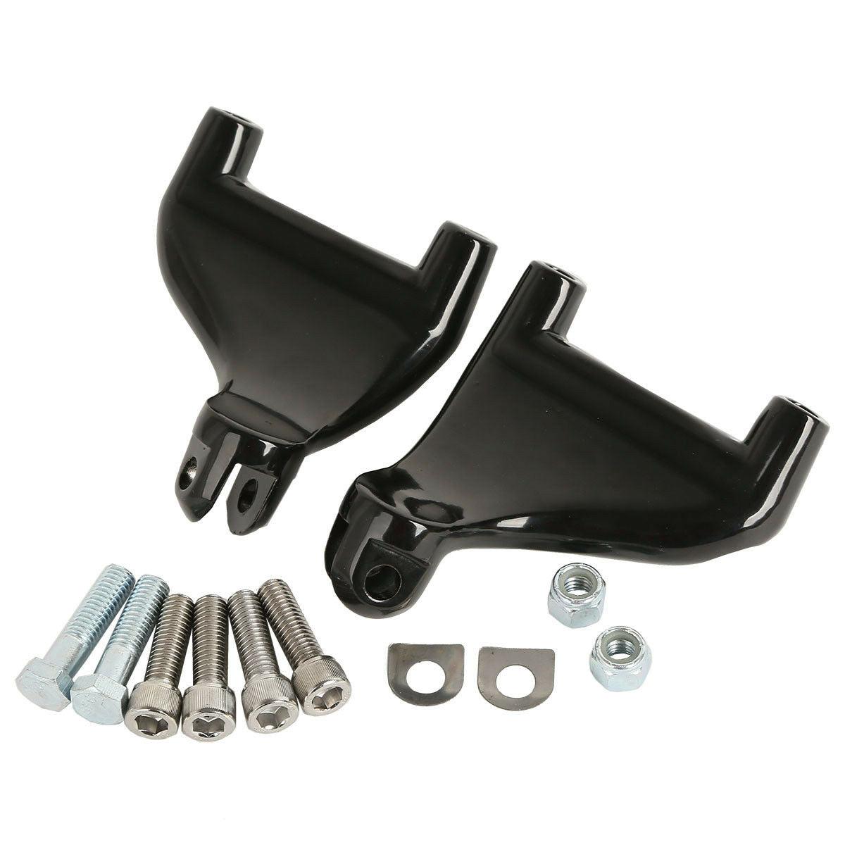 Black Rear Passenger Footpegs Mount Fit For Harley Sportster XL 883 1200 04-13 - Moto Life Products