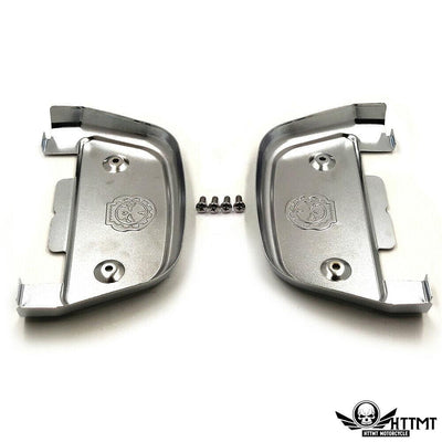 Passenger Skull Footboard Cover For Harley 06-17 Dyna 86-17 FL Softail Chrome - Moto Life Products