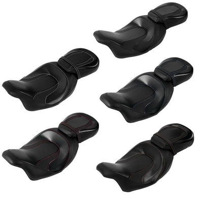 Driver Passenger Pillion Seat Fit For Harley Touring Street Glide 2009-Up Black - Moto Life Products