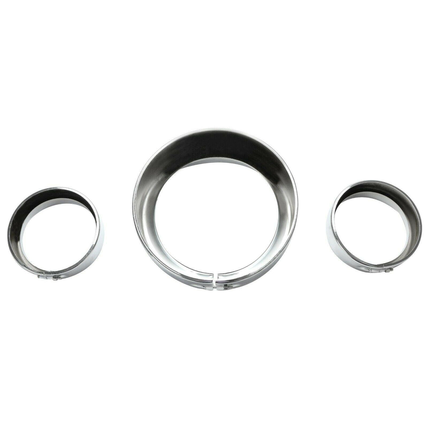 Chrome 7" Headlight & 4.5" Passing Lamp Trim Ring Bezel Visor For Harley Touring