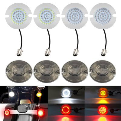 3 1/4" 1157 LED SMD Turn Signal Brake Light Flat Smoke Lens Fit for Harley Dyna - Moto Life Products