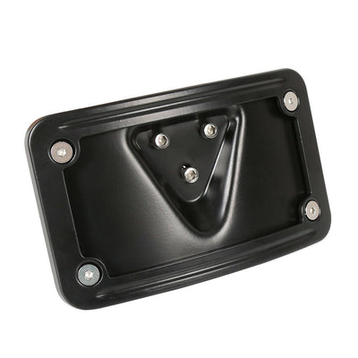 Curved Laydown License Plate Mount Bracket w/ Frame fits Harley Davidson 3 Hole - Moto Life Products