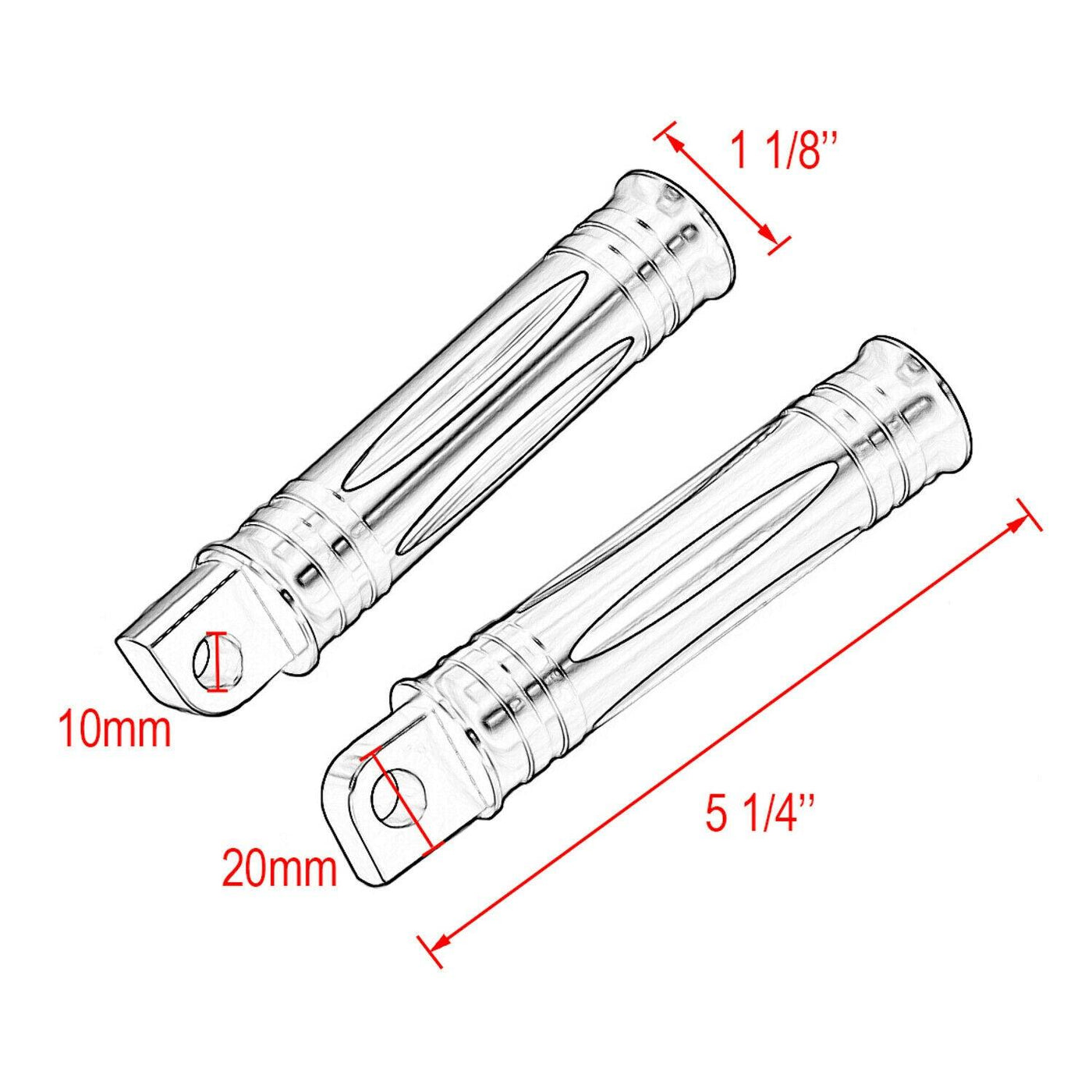 Chrome Foot Pegs Passenger Footrest Rear Fit for Harley Touring Road King Glide - Moto Life Products