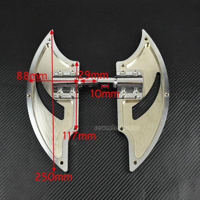 Rear Passenger Foot Pegs Floorboard Fit For Harley Touring FLHT Dyna All Chrome - Moto Life Products