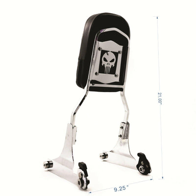Chrome Detachable Sissy Bar Backrest & Luggage Rack for Harley Softail FXST - Moto Life Products