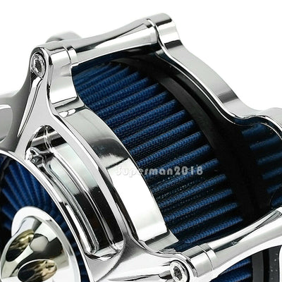 Chrome Air Cleaner Spike Intake Blue Filter Fit For Harley Trike Touring 08-16 - Moto Life Products