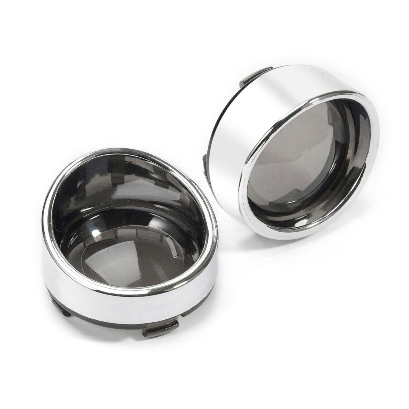 2" Turn Signal Chrome Bezels Visor Lens Cover Trim Fit for Harley Sportster Dyna - Moto Life Products