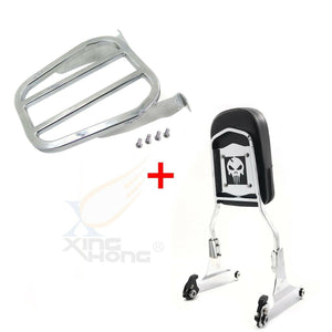 Chrome Detachable Sissy Bar Backrest & Luggage Rack for Harley Softail FXST - Moto Life Products