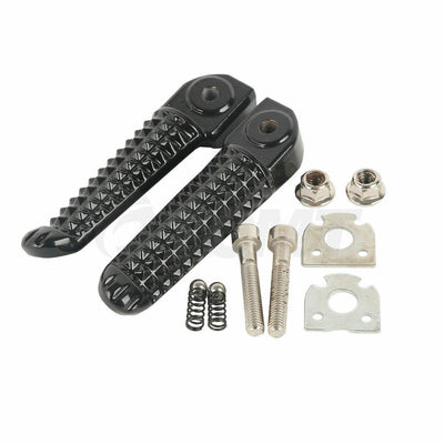 Black Rear Footrests Foot Pegs Passenger For YAMAHA YZF R1 02-14 R6 03-17 16 - Moto Life Products