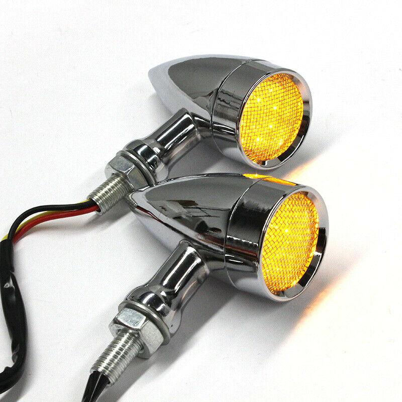 Chrome Motorcycle Bullet Turn Signal Lights For Harley Davidson Softail Springer - Moto Life Products