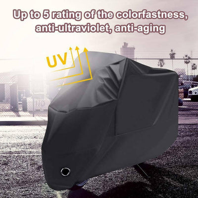 XXL Black Motorcycle Cover waterproof Heavy Duty For Winter Outside Storage Rain - Moto Life Products