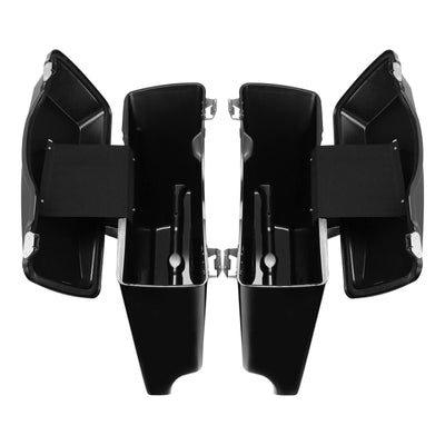 5" Stretched Hard Saddle Bags + Chrome Conversion Brackets For Harley HD Softail - Moto Life Products