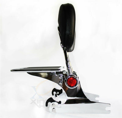 Adjustable Backrest Sissy Bar Luggage Rack For Harley Softail 200Mm 06 Up Chrome - Moto Life Products