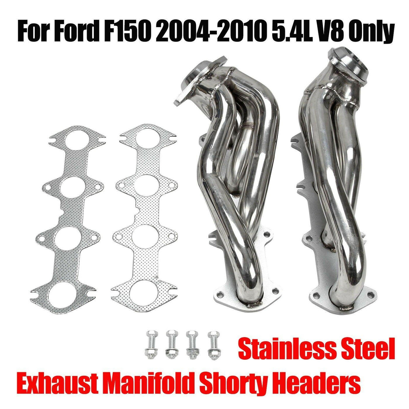 For Ford F150 04-10 5.4L V8 Stainless Exhaust Manifold Shorty Headers manifold - Moto Life Products