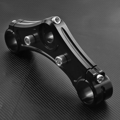Black Top Triple Clamp Fit For Harley Sportster 48 w/ Riser Holes 2010-2014 2015 - Moto Life Products