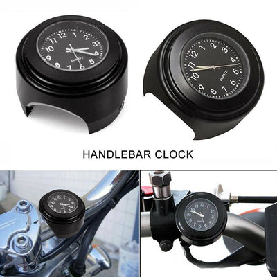 Waterproof 7/8" 1" Universal Motorcycle Motorbike Bike Handlebar Bar Mount Clock - Moto Life Products