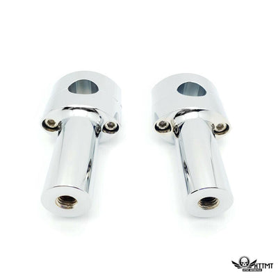 Chrome 4'' Tall Risers 1'' Handlebar Clamps For Harley Softail Heritage Springer - Moto Life Products
