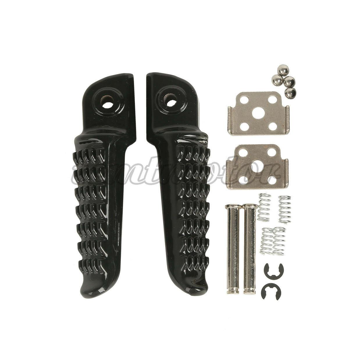 Black Rear Passenger Footrests Foot Pegs For Kawasaki ZX-6R ZX-9R 98-13 ZX636 - Moto Life Products