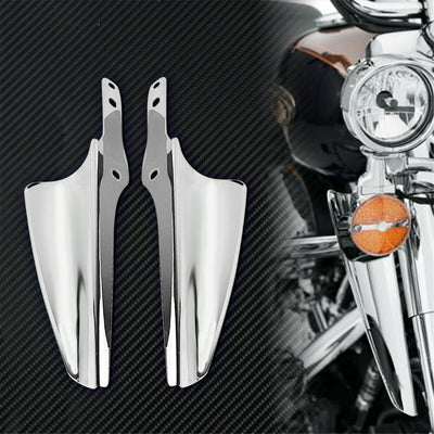 Chrome Front Fork Mount Wind Deflectors Fit For Harley Road King 95-2020 FLHRSE - Moto Life Products