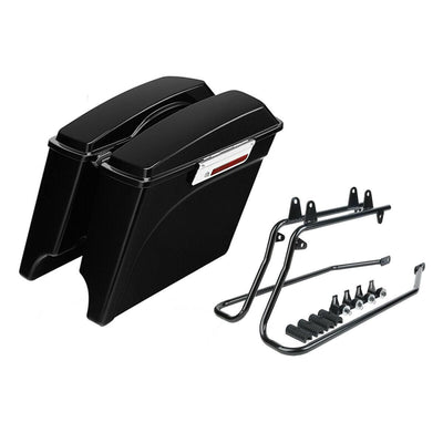 Complete Hard Saddlebags Saddle bags W/ Softail Conversion Brackets For Harley - Moto Life Products
