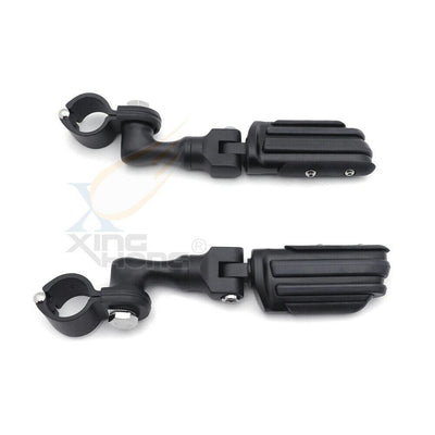 Black 1.25" Engine Bar 3" Foot Pegs For Harley Electra Street Glide Road King - Moto Life Products