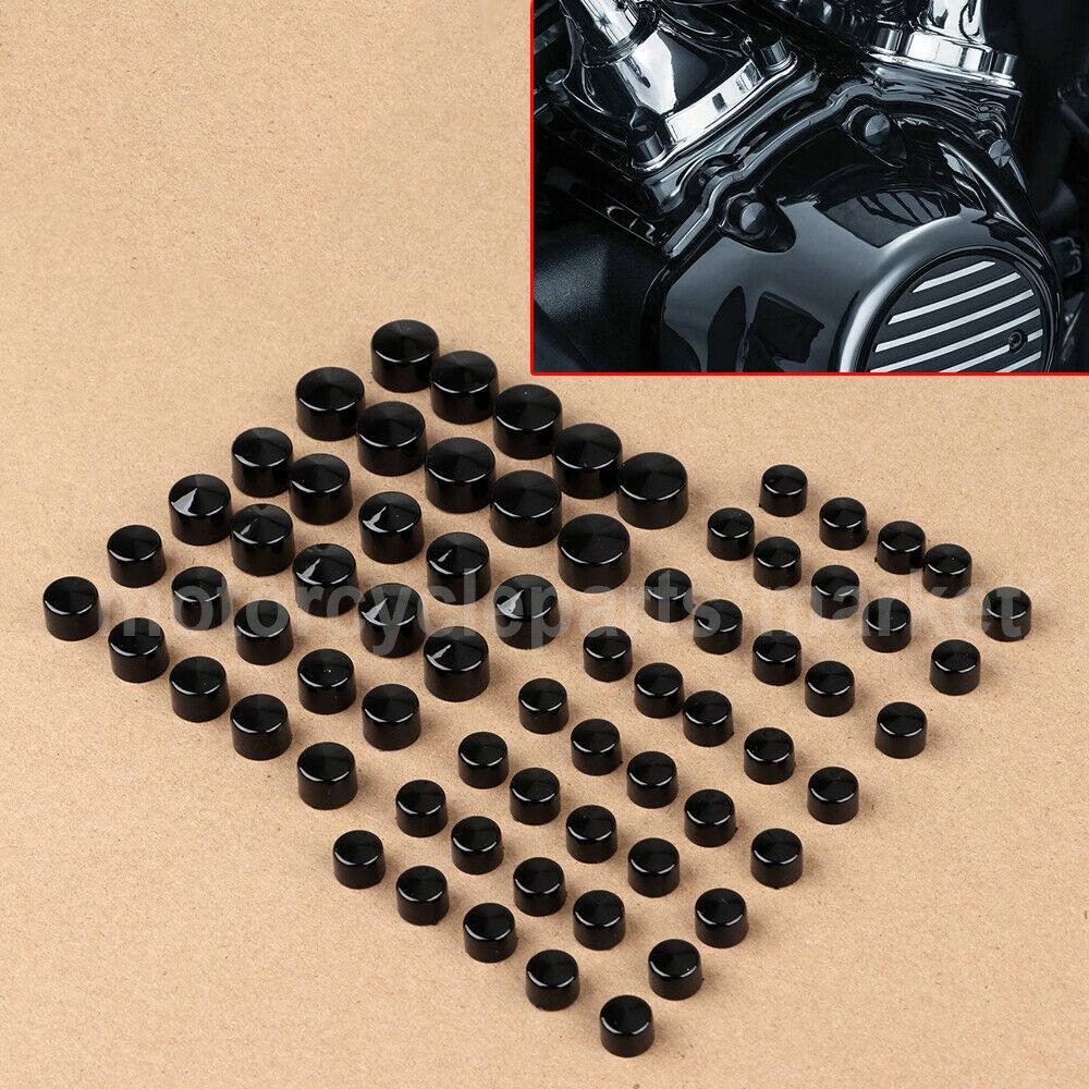 Black Engine Bolt Cover Caps Kit for Harley Street Glide Road King Softail FLHTK - Moto Life Products