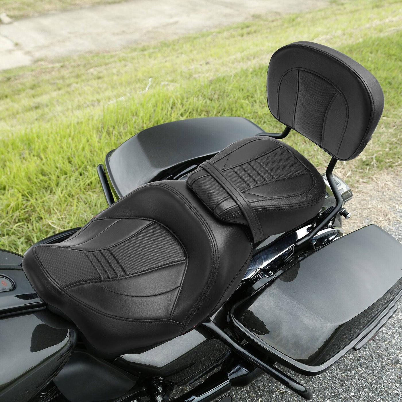 Rider Driver Passenger Seat + Backrest Pad Fit For Harley Road Glide 14-22 18 19 - Moto Life Products