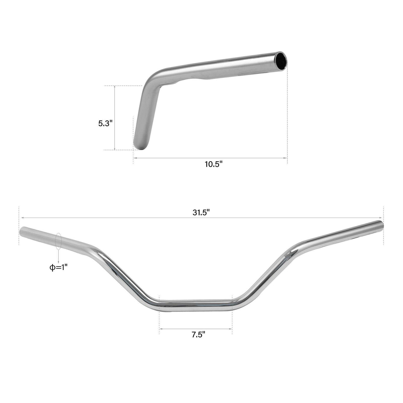 Chrome 5'' Rise 1" Ape Hanger Bar Handlebar Fit For Harley Sportster XL1200 Dyna - Moto Life Products