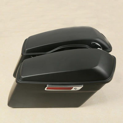 Hard Saddle Bags w/ Conversion Brackets Fit For Harley Softail 84-13 Matt Black - Moto Life Products