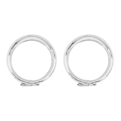 Chrome Visor Style Turn Signal Trim Ring W/ Rubber Ring Fit For Harley Softail - Moto Life Products